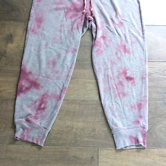TOMMY HILFIGER CUSTOM BLEACH GRAY/BURGUNDY JOGGERS WOMANS XL. - Picture 4 of 7